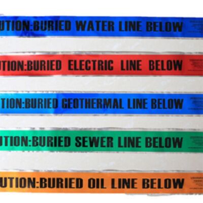 Custom Printed Underground Detectable  PE Aluminum Backing  Roll Warning Tape Plastic Barrier Tape