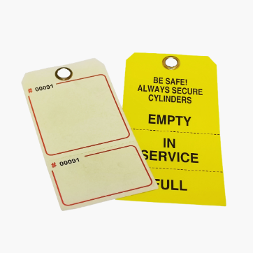 Custom Gas Cylinder Safety Tags, Pre-Printed Warning Hang Tags With Metal Eyelet