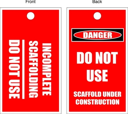 Gefahren-Sicherheits-Tag Doppelseitiges Drucken Polyester Die Cutting Lockout Tag