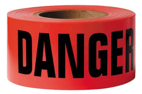 Nichtklebendes Gefahrenband PE Wasserdichtes Einseitiges Rollband Rotes Warnband