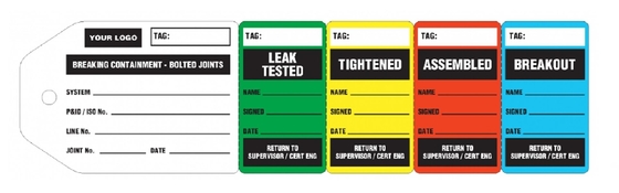 3 Stufen Flansch-Tag PVC-Wasserdichte Prüftag