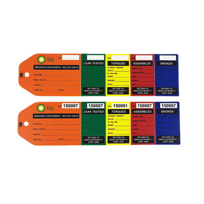 Individuell bedrucktes Logo Flansch-Etikett PVC, langlebiges, wasserfestes Kunststoff-Sicherheitsetikett