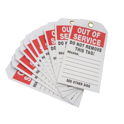 Individueller Druck Logo Außer Betrieb Schild PVC Wasserdicht Langlebiger Kunststoffanhänger