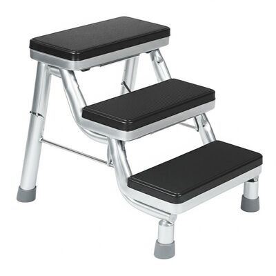 2-stufiger Trittschemel, langlebig, leicht, faltbares Design, rutschfeste Oberfläche, Hocker für Zuhause, Ottomanen, geeignet für Küche und Badezimmer