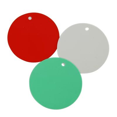 Custom Printed Logo Colored PVC Circled  Waterproof Tags Plastic Round Tags