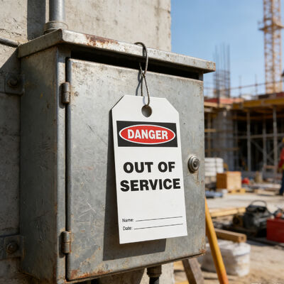 PVC Plastic Safety Lockout Tagout Tags with Danger Header Blocking Door for Electrical Department