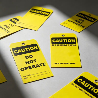 Waterproof Custom Printed Logo Tear Resistant Hang Tag Plastic Tag for Industrial Safety