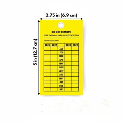 Feuerlöscher-Etikett Vinyl Wasserdicht Doppelseitiger Druck Kunststoff-Etikett für Innen- und Außeninspektions-Etikett