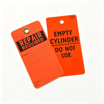 Custom Waterproof PVC Empty Cylinder Do Not Use LOTO Safety Tag, Gas Cylinder Equipment Warning Tag for Lockout Tagout